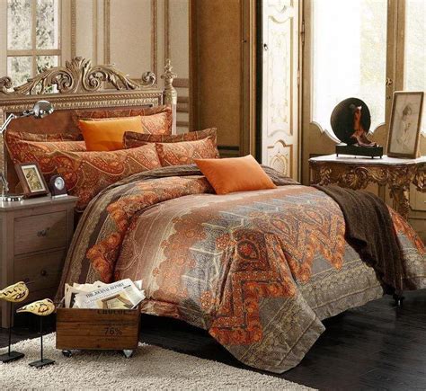 Burnt Orange Comforter Sets Amazing Brown And Burnt Orange Bedding 25