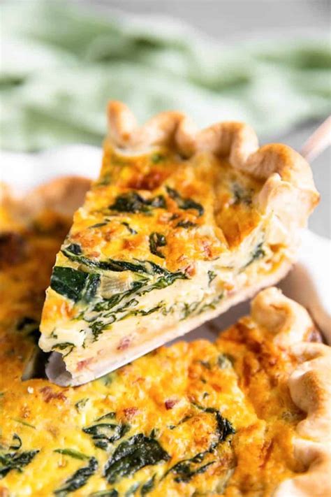 Spinach Bacon Quiche Recipe With Video Savory Nothings