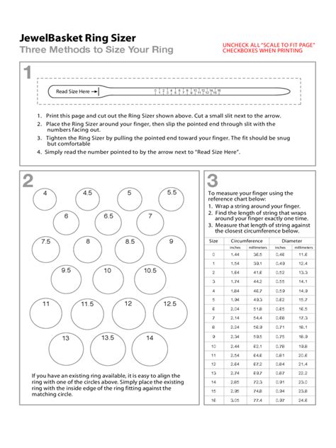 Ring Size Actual Chart Edit Fill Sign Online Handypdf
