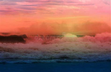 Pink Sunset At Sea Stock Image Image Of Delight Child 107473259