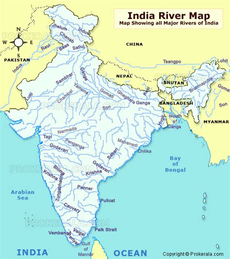 India River Map Famous Rivers Of India Map River Map Of India