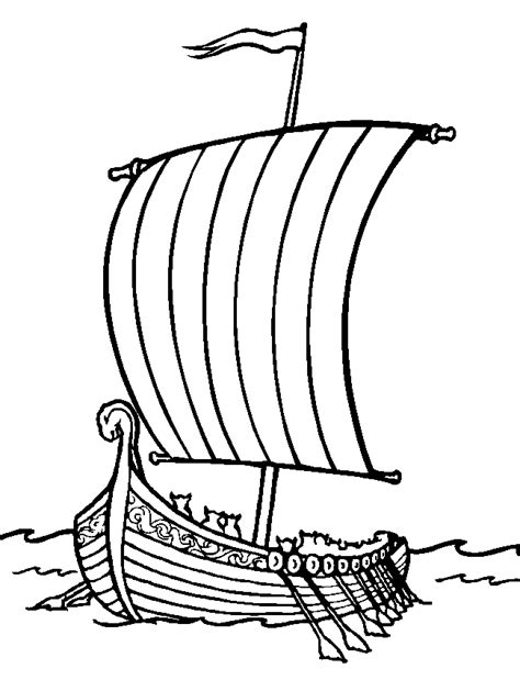 Viking Ship Coloring Page Free Coloring Home