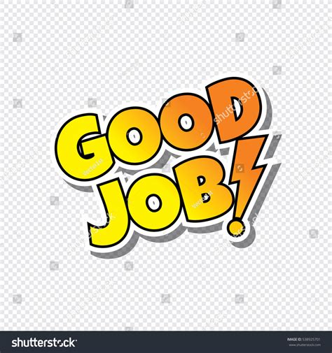 Good Job Cartoon Text Sticker Theme Illustration De Stock 538925701