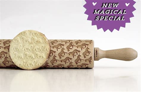 Unicorn Embossing Rolling Pin Laser Engraved By Valekrollingpins