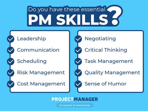Project management skills are a requirement for any individual wishing to fill a project management role within an organization. 12 Essential Project Management Skills - ProjectManager.com
