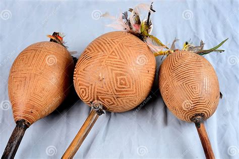 Maraca Percussion Instrument Cascara Indigenous Handmade Instrument