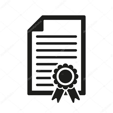 Licône De Diplôme Symbole De Certificat Plat — Image Vectorielle