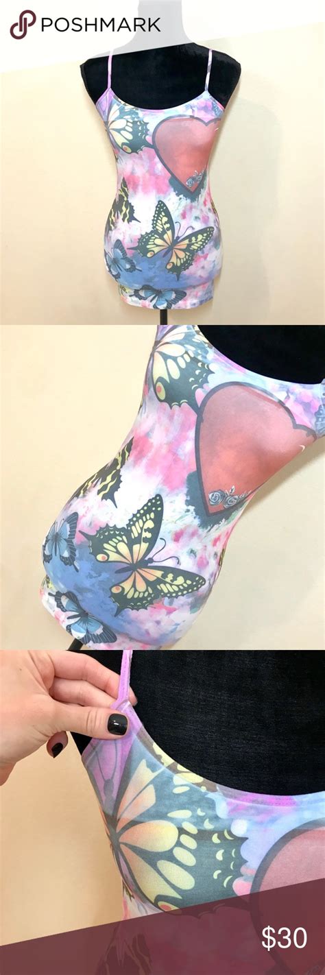 Soft Butterfly Art Tank High Neck Bikinis Butterfly Art Art Tanks