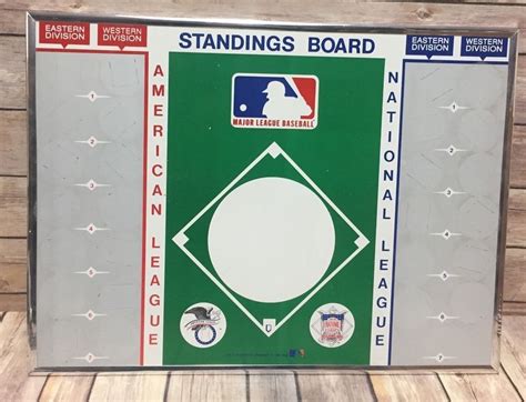 Vintage Mlb Magnetic Standings Board Baseball American National Leagues
