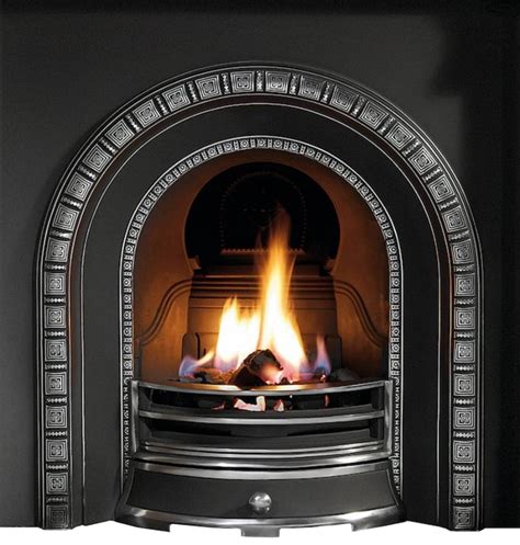 The Victoriana Polished Highlight Electric Fireplace Insert Cast Iron