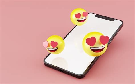 Premium Photo Blank Screen Smartphone With Emoji Social Media Icon 3d