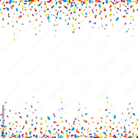 celebration background with colorful confetti seamless confetti borders on white background
