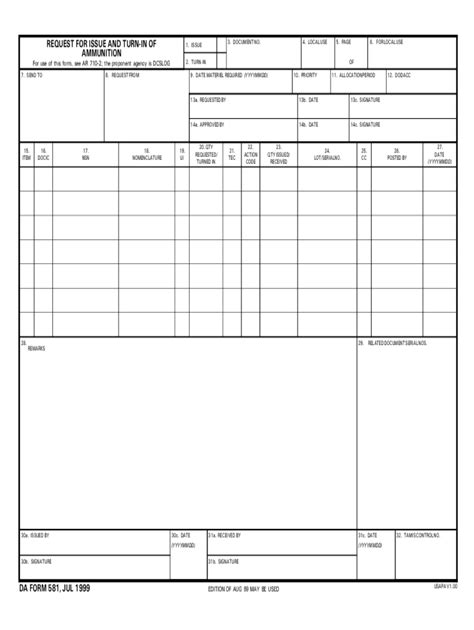 Da Form 722 1 Fillable Printable Forms Free Online