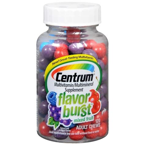 Centrum Flavor Burst Multivitaminmultimineral Adult Chews Mixed Fruit 120 Tb Medcare