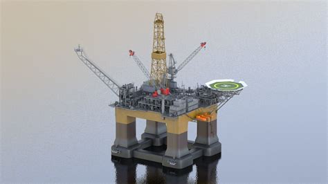 Oil Rig Platform 3d Model Cgtrader
