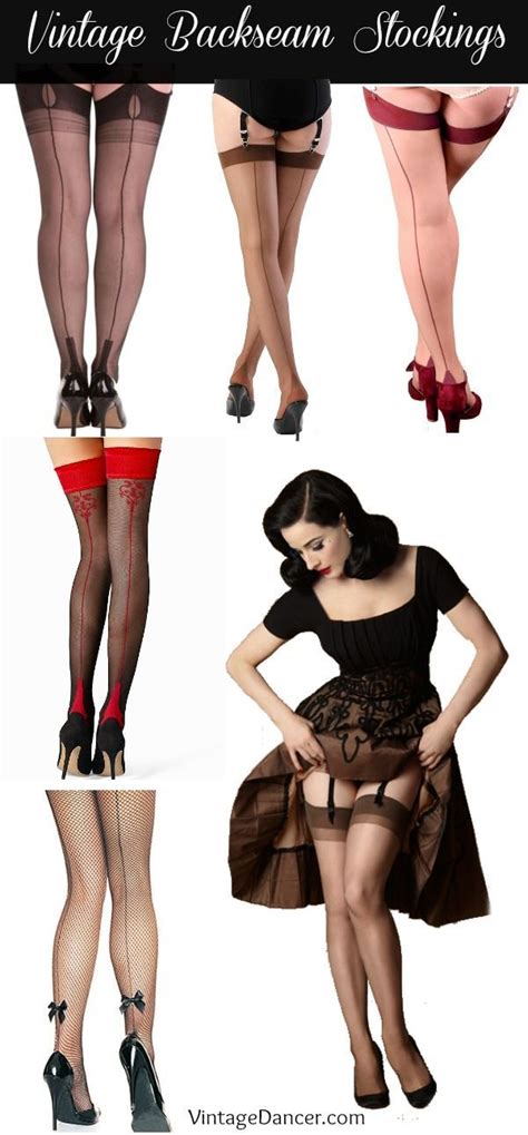 Shop Vintage Back Seam Stockings Nylons Tights Thigh Highs In Black