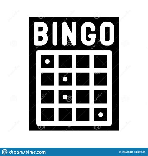 Bingo Card Glyph Icon Vector Isolated Illustration Stock Vector