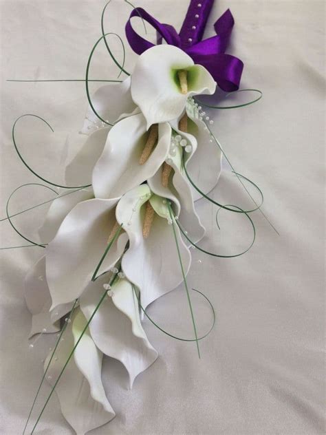 Artificial calla lilies wedding bouquets. ARTIFICIAL FLOWERS WHITE FOAM CALLA LILY WEDDING OVER ARM ...