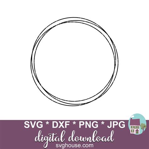 Circle Frame Svg Wire Circle Monogram Frame Svg Svg Files Etsy Uk