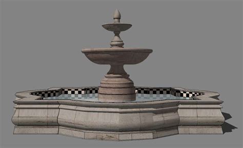Detail Plan And Elevation Of The Fountain Design 3d Model Sketch Up
