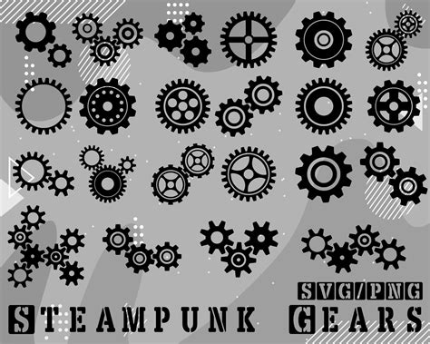 22 Gears Svg Steampunk Svg Gears Clipart Steampunk Gears Etsy México
