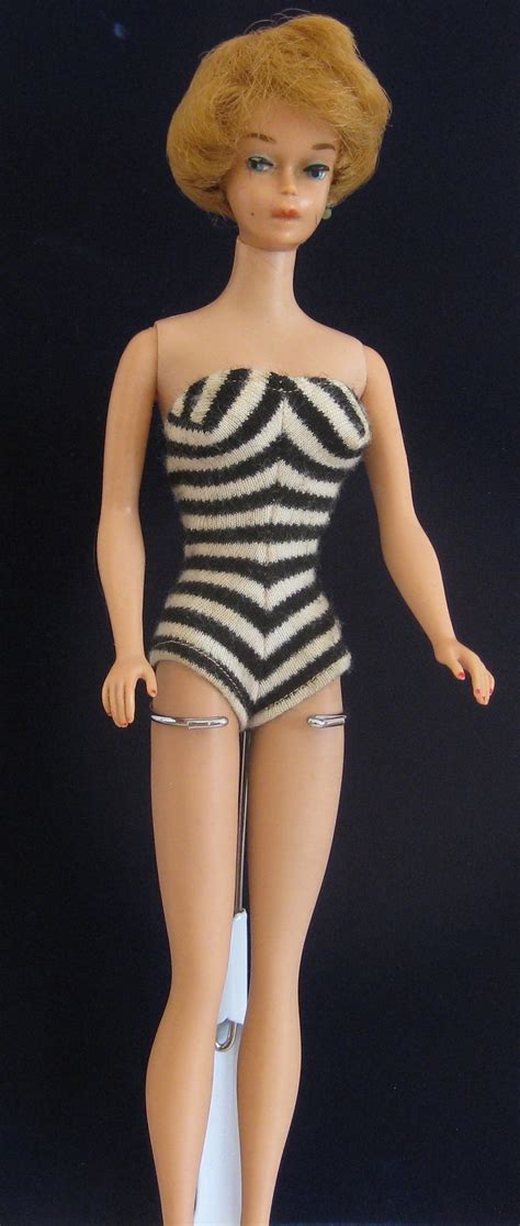 barbie bubblecut black white swimsuit and heels black and white swimsuit vintage barbie