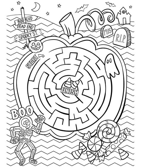 Choose your favorite coloring pages, print and supply your kids with cool crayons or markers great for halloween party favors as well. Halloween Maze Coloring Page | crayola.com