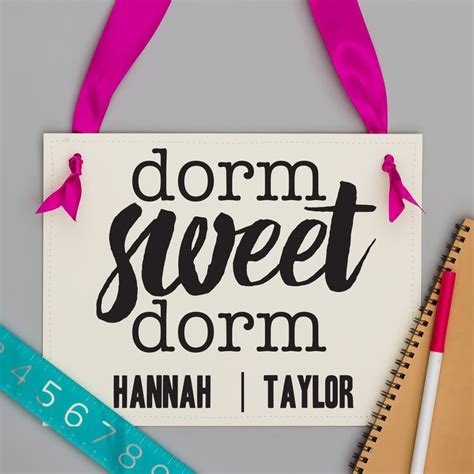 College Roommate Dorm Room Sign Dorm Sweet Dorm Banner Personalized