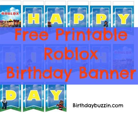 Free Printable Roblox Birthday Banner Birthday Buzzin Birthday