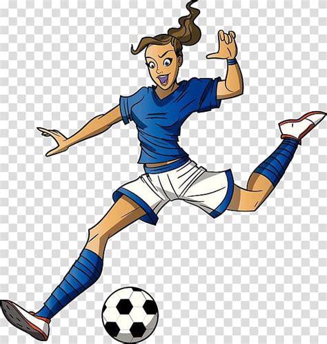 Woman Playing Soccer Illustration Football Player Cartoon Girl Women