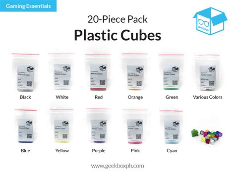8mm Plastic Cubes Pack Of 20