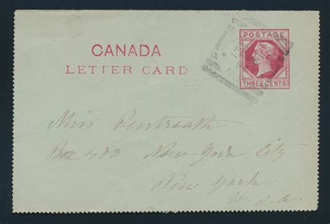 Lot 3165 Canada 1894 Clifton Nb Squared Circle On Letter Card Sold For 288 Sparks Auctions