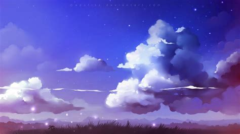 Cloudscape By Apofiss On Deviantart Cloud Drawing Anime Scenery