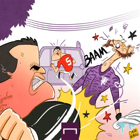 Omar Momani Cartoons Roy Keane Fighting David De Gea