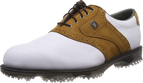 Footjoy Mens Dryjoys Tour Golf Shoes White Blancomarrón 53724 12