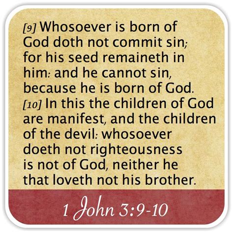 1 John 39 10 Whosoever Is Born Of God Doth Not Commit Sin For His