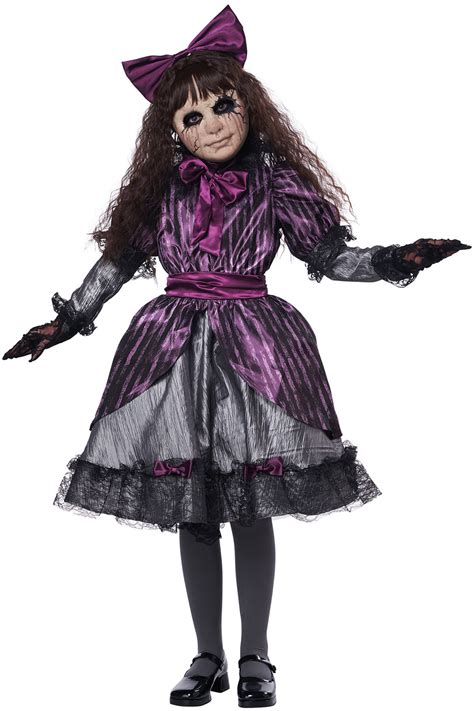 California Costume Creepy Doll Child Girls Halloween Outfit Rag Doll