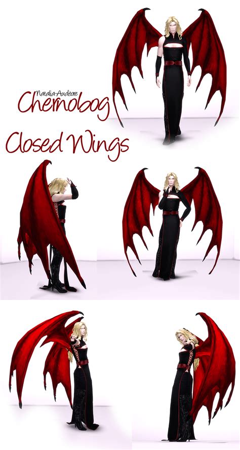 Chernobog Closed Wings Natalia Auditore Sims 4 Anime Sims Sims 4