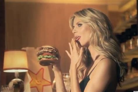 heidi klum s carl s jr and hardee s commercial gets a graduate theme video huffpost
