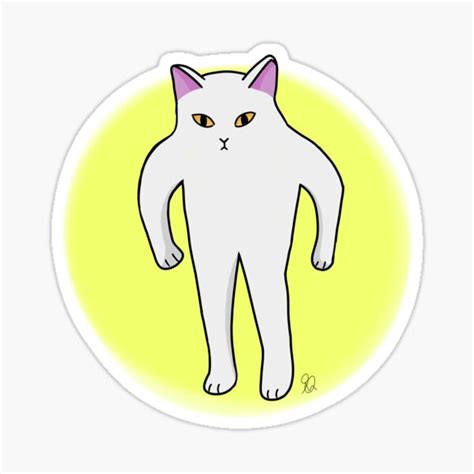 Cursed Cat Meme Sticker By Mobilekitchen Redbubble