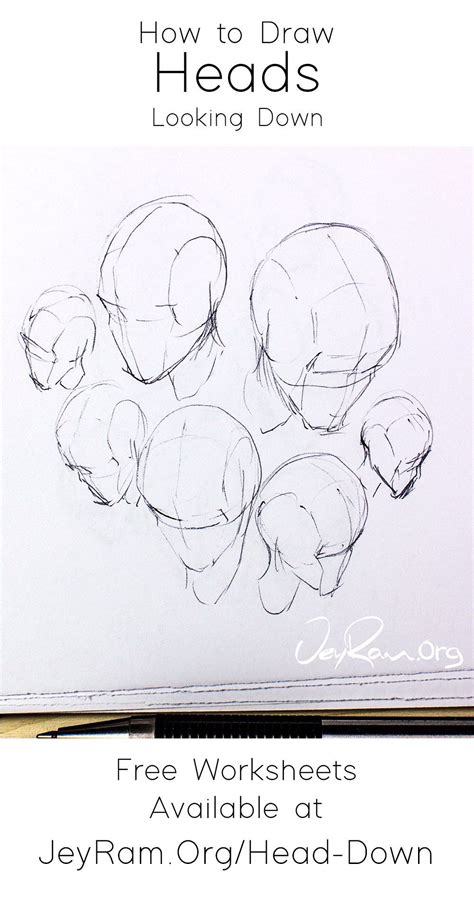 How To Draw The Head Looking Down Or As Seen From Above Drawings