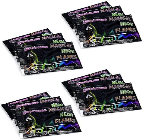 The Glowhouse Pack Of 12 Magic Neon Flames Fire Colourant Mystical