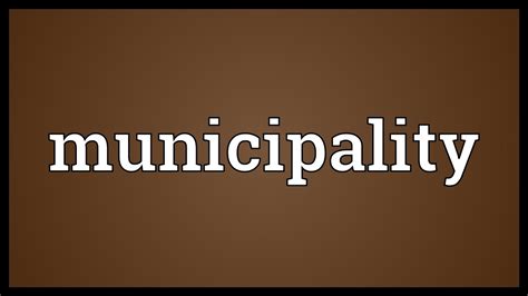 Municipality Meaning - YouTube