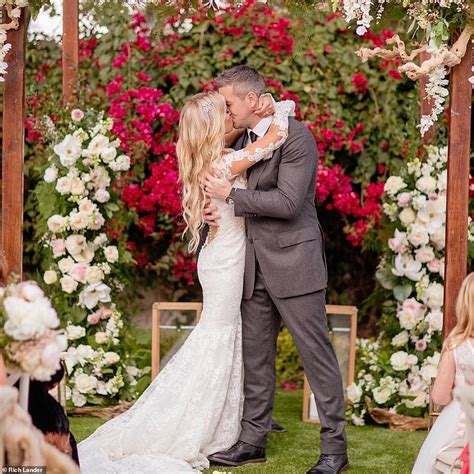 Christina El Moussa Is A Beautiful Bride In White Lace As She Kisses