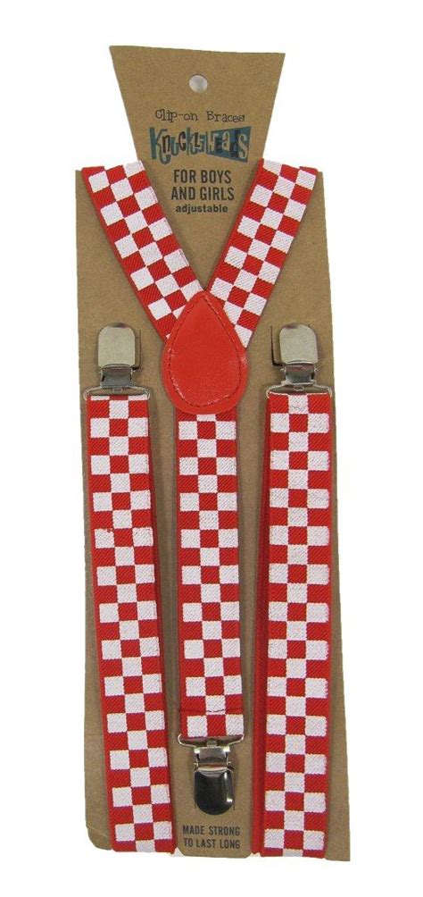 Knuckleheads Red And Black Checkered Suspenders Knuckleheads Suspenders