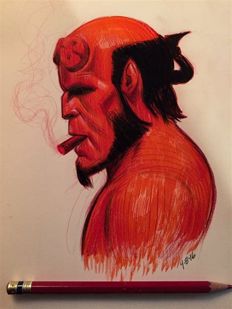 Hellboy Pencil Drawing