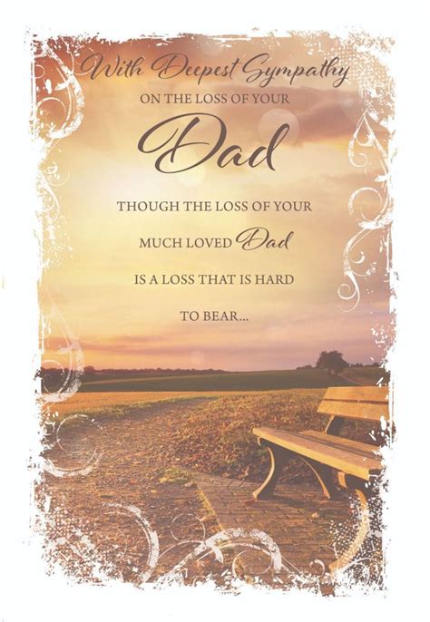Deepest Sympathy Card A Loss That Is Hard To Bear Loss Of Dad Cards Sympathy Cards Dad