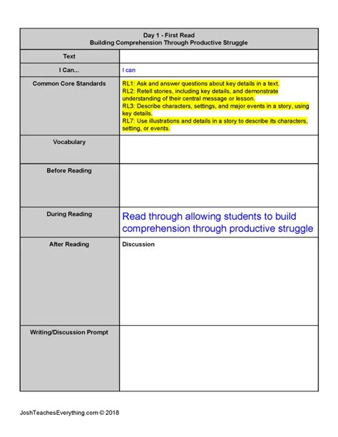 8 Interactive Read Aloud Template Template Guru