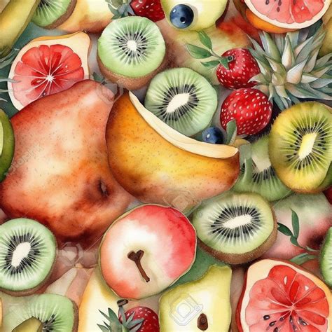 Premium Ai Image A Watercolor Painting Of A Fruit Background