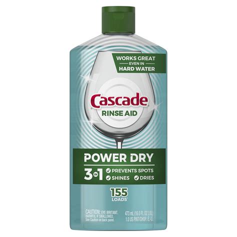 Cascade Power Dry Dishwasher Rinse Aid 16 Fluid Ounces